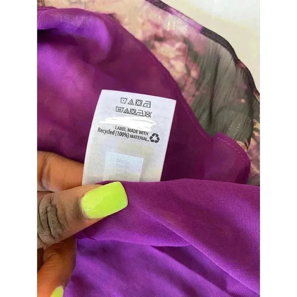 INC Womens Purple Tie Dye Long Sleeve Halter Top- - Picture 4 of 6